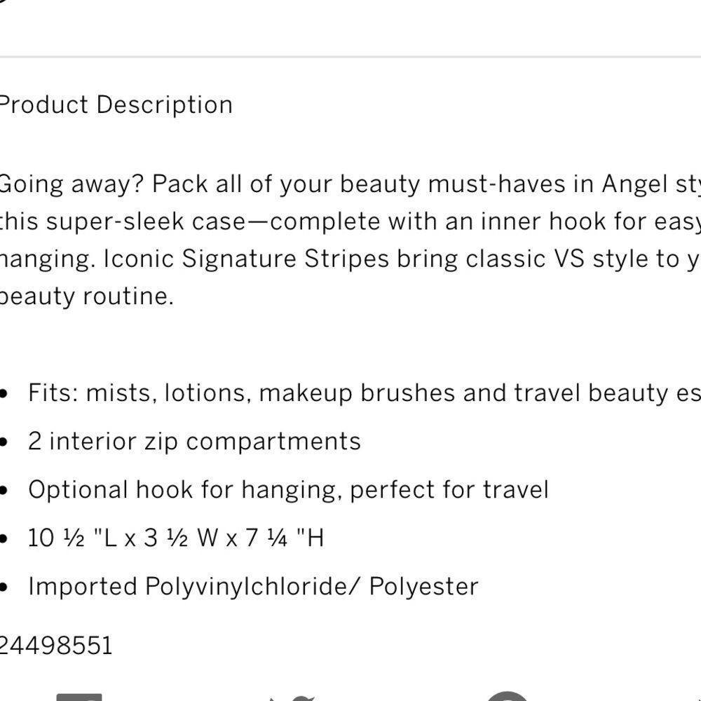 Victoria’s Secret Signature Strips Travel Case - Picture 3 of 3